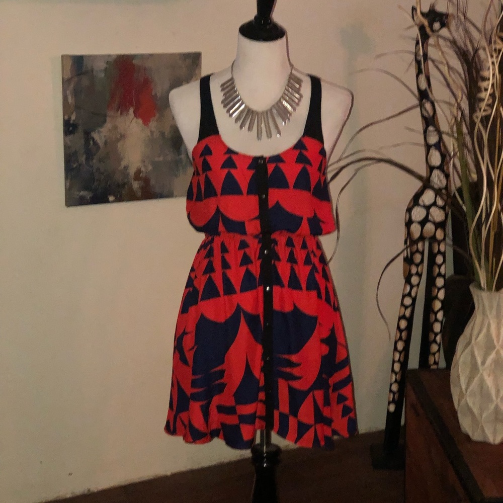 Anthropology Abstract Print Silence & Noise Dress